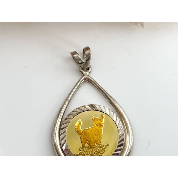 DAROLD? Sled Dog Race Alaskan Vintage Sterling Silver 925 Vintage Pendant - Picture 4 of 10